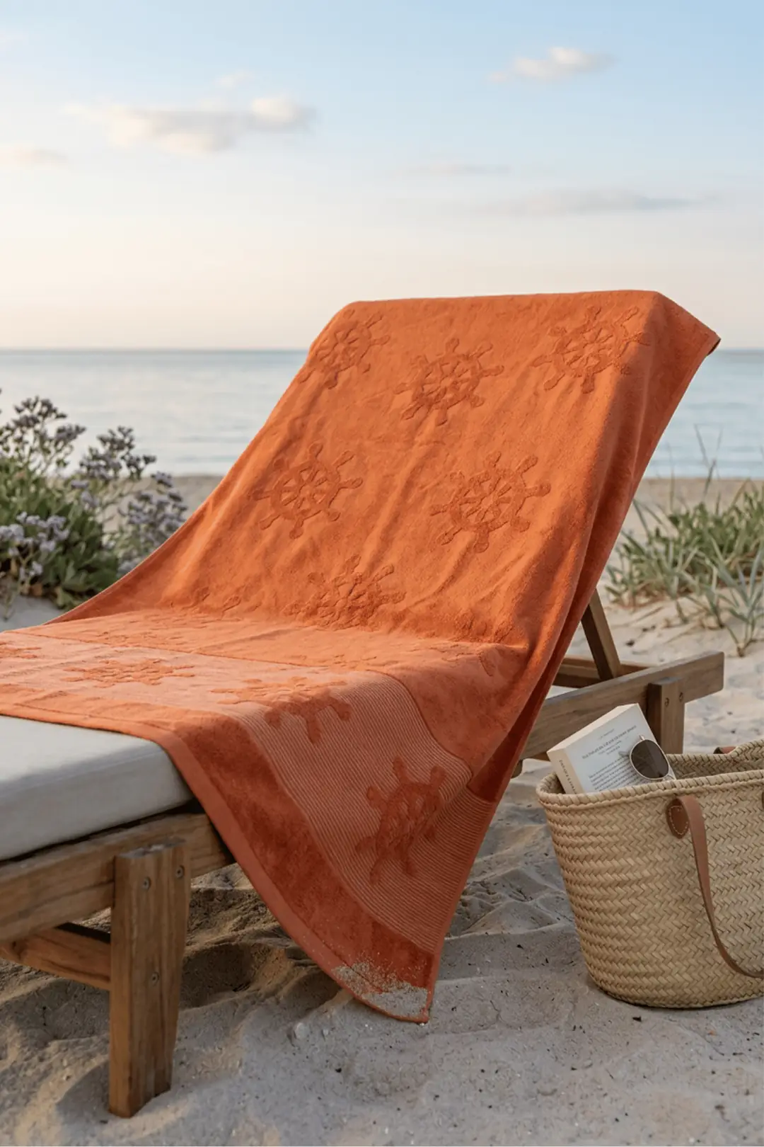 Cotton Collection Bukle Plaj Havlusu Çark Orange 3