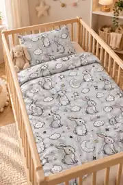 Flanel Bebek Nevresim Seti Sweet Bunny 2