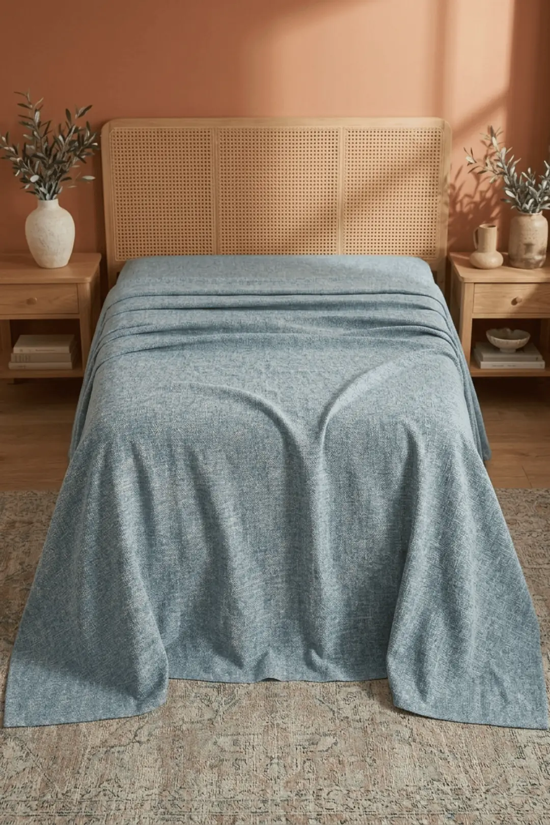 Cotton Collection Linen Çift Kişilik Pike Petrol 210x230 cm 6