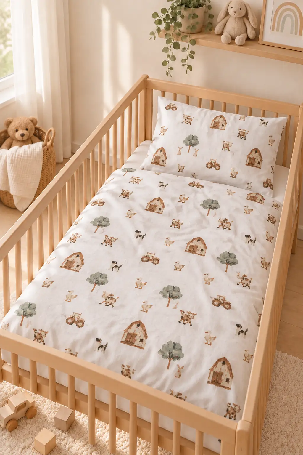 Cotton Collection %100 Pamuk Kışlık Pazen Bebek Nevresim Seti Farm