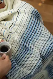Cotton Collection New Line Pamuklu TV Battaniyesi Mavi 5