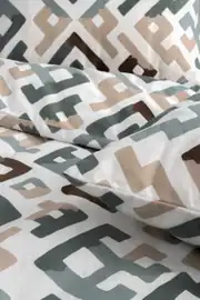 Cotton Collection Kışlık Pazen Çift Kişilik Nevresim Seti Geo Harmony 10