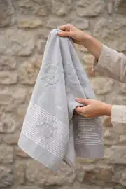 Cotton Collection Bukle Plaj Havlusu Çark Gri 2
