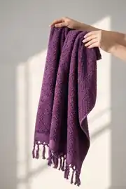 Cotton Collection Bukle Banyo Havlusu Peşkir Mor 70x150 cm 2