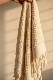 Cotton Collection Bukle Banyo Havlusu Peşkir Krem 70x150 2