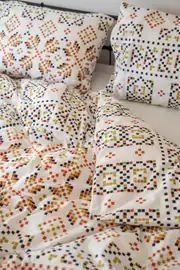 Cotton Collection Kışlık Pazen Çift Kişilik Nevresim Seti Boho Pearl 9