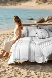 Cotton Collection Çift Kişilik Çizgili Nevresim Seti Mistray 2