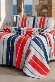 La Notte Marin Stripe Çift Kişilik 4 Parça Pike Takımı 210x230 + 160x200 + 2/50x70 cm 6