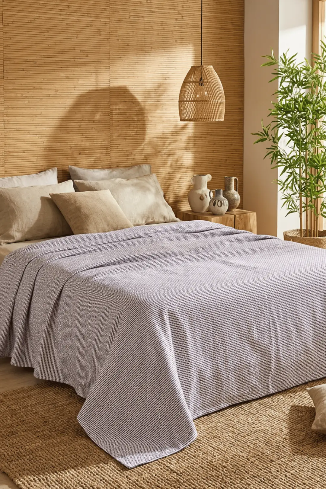 Cotton Collection Dash Çift Kişilik Pike Mor 210x230 cm