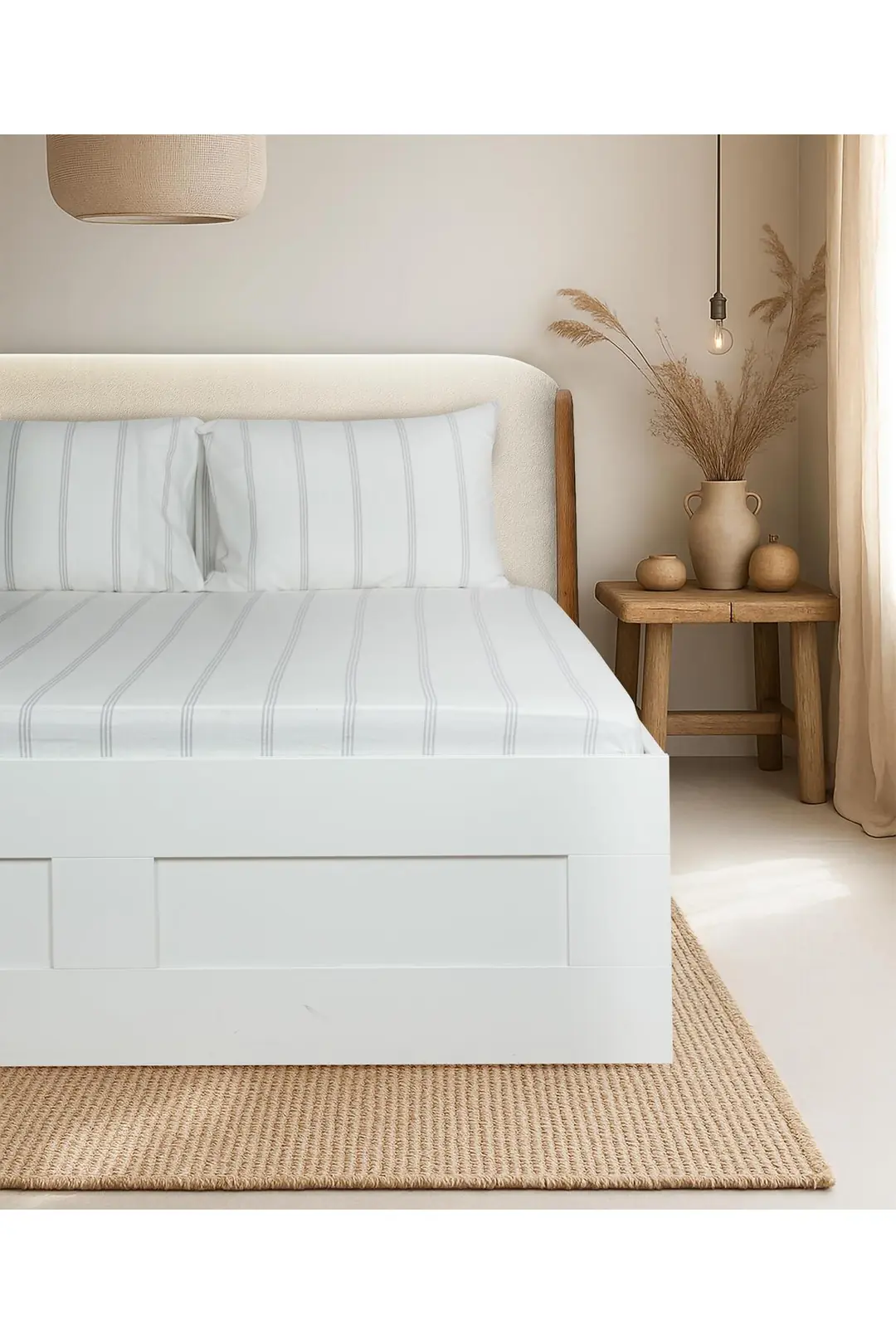 Cotton Collection Tek Kişilik Çizgili Çarşaf Seti Seroya
