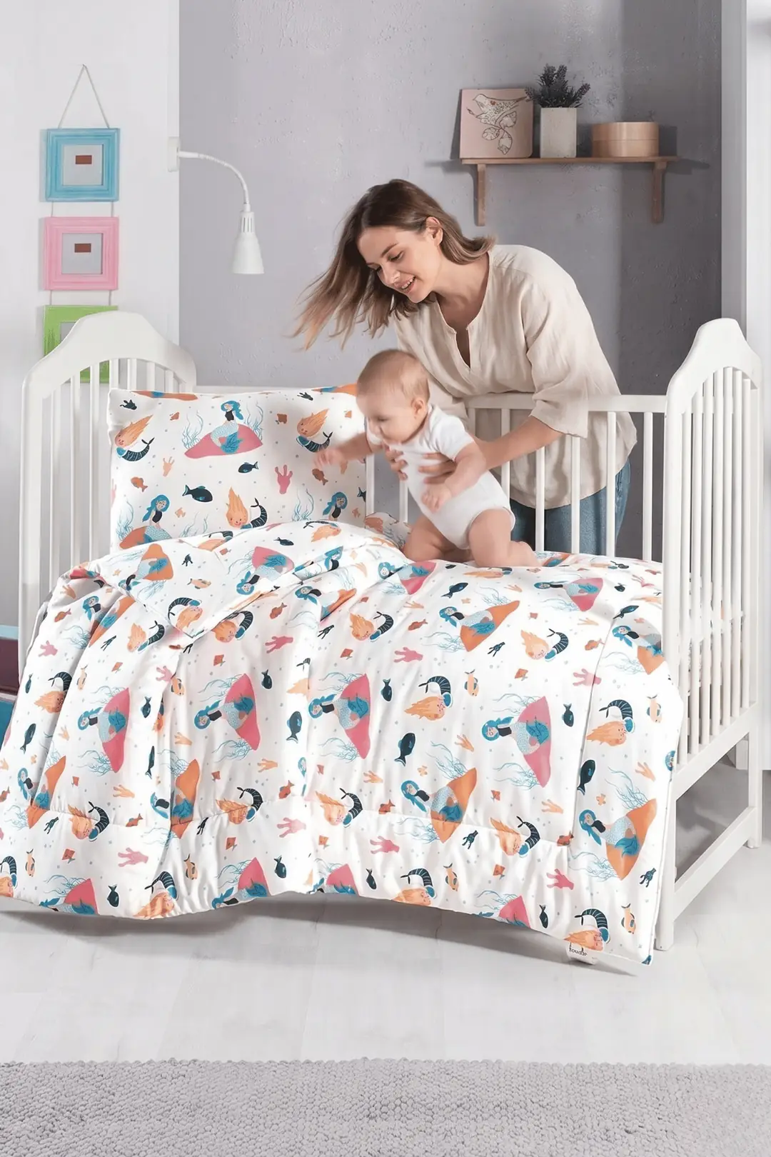 Lanotte Ranforce Bebe Yorgan+Yastık Kılıfı Denizkızı 4