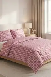 Cotton Collection Ranforce Çift Kişilik Nevresim Seti Efekt Gül Kurusu 5