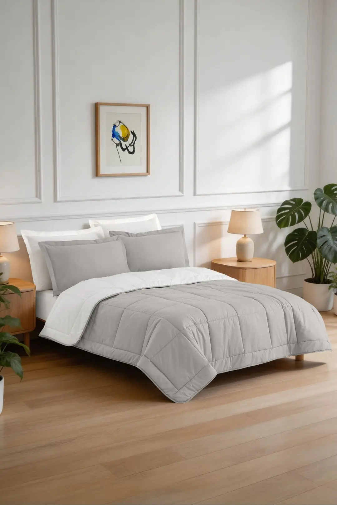 La Notte Ranforce Solid Colors Ekru Çift Kişilik Uyku Seti
