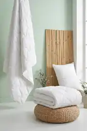 Cotton Collection Microfiber Çift Kişilik Silikon Yorgan Beyaz 2