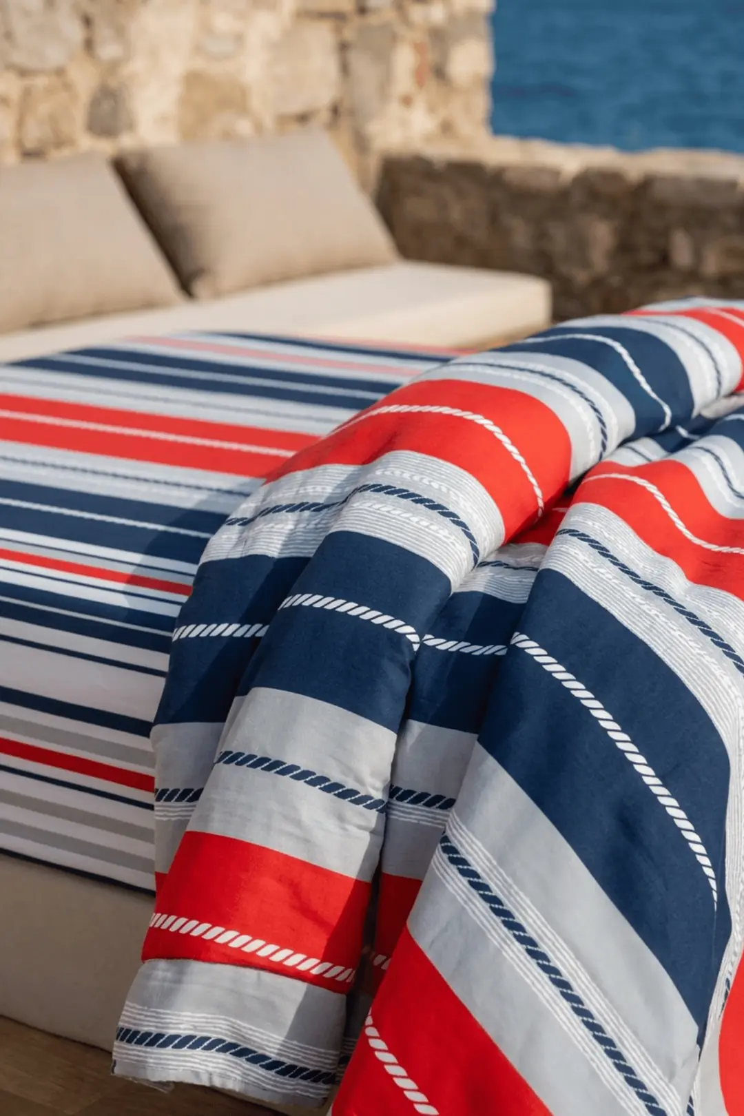 La Notte Marin Stripe Çift Kişilik 4 Parça Pike Takımı 210x230 + 160x200 + 2/50x70 cm 4