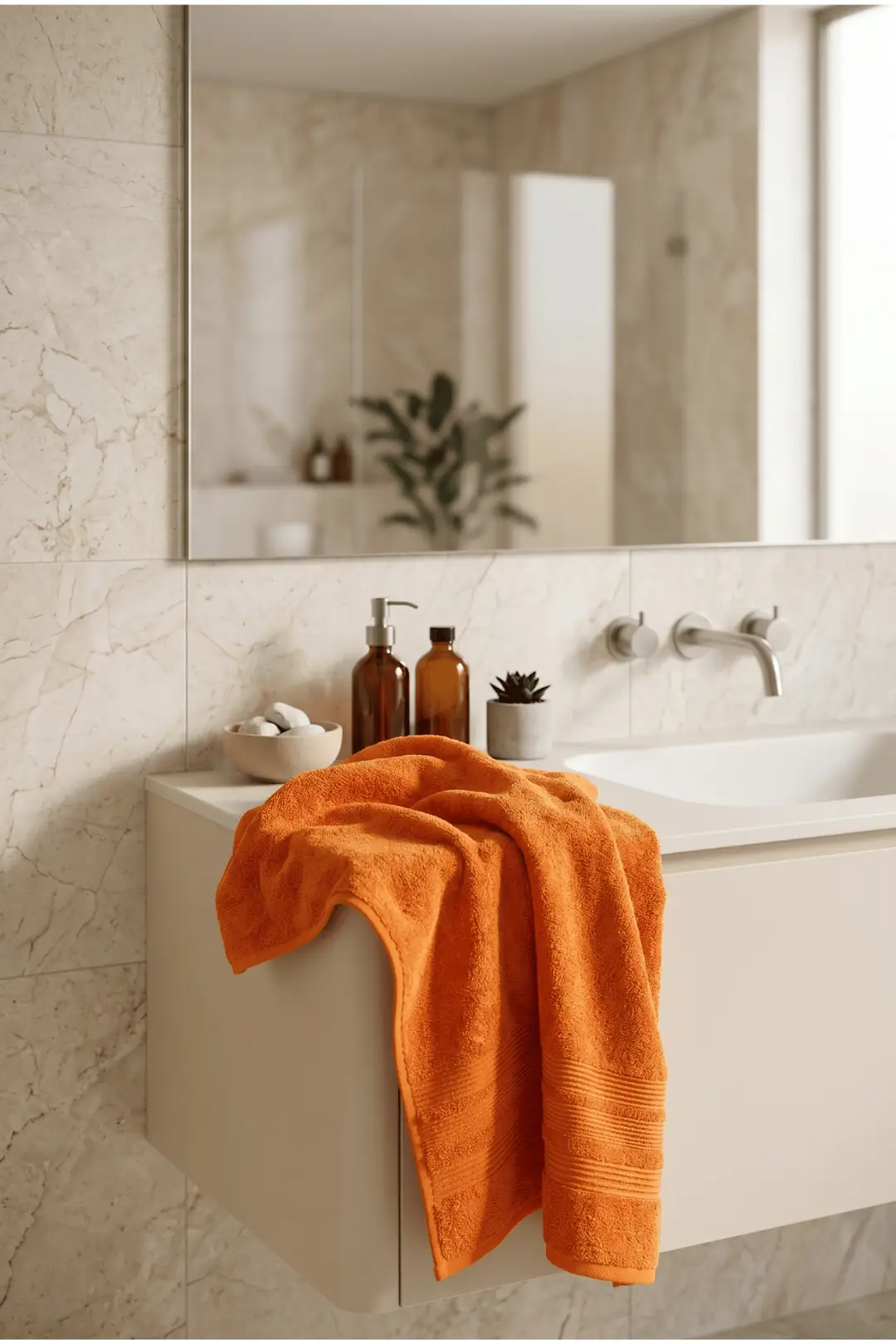 Cotton Collection Banyo Havlusu Turuncu 2