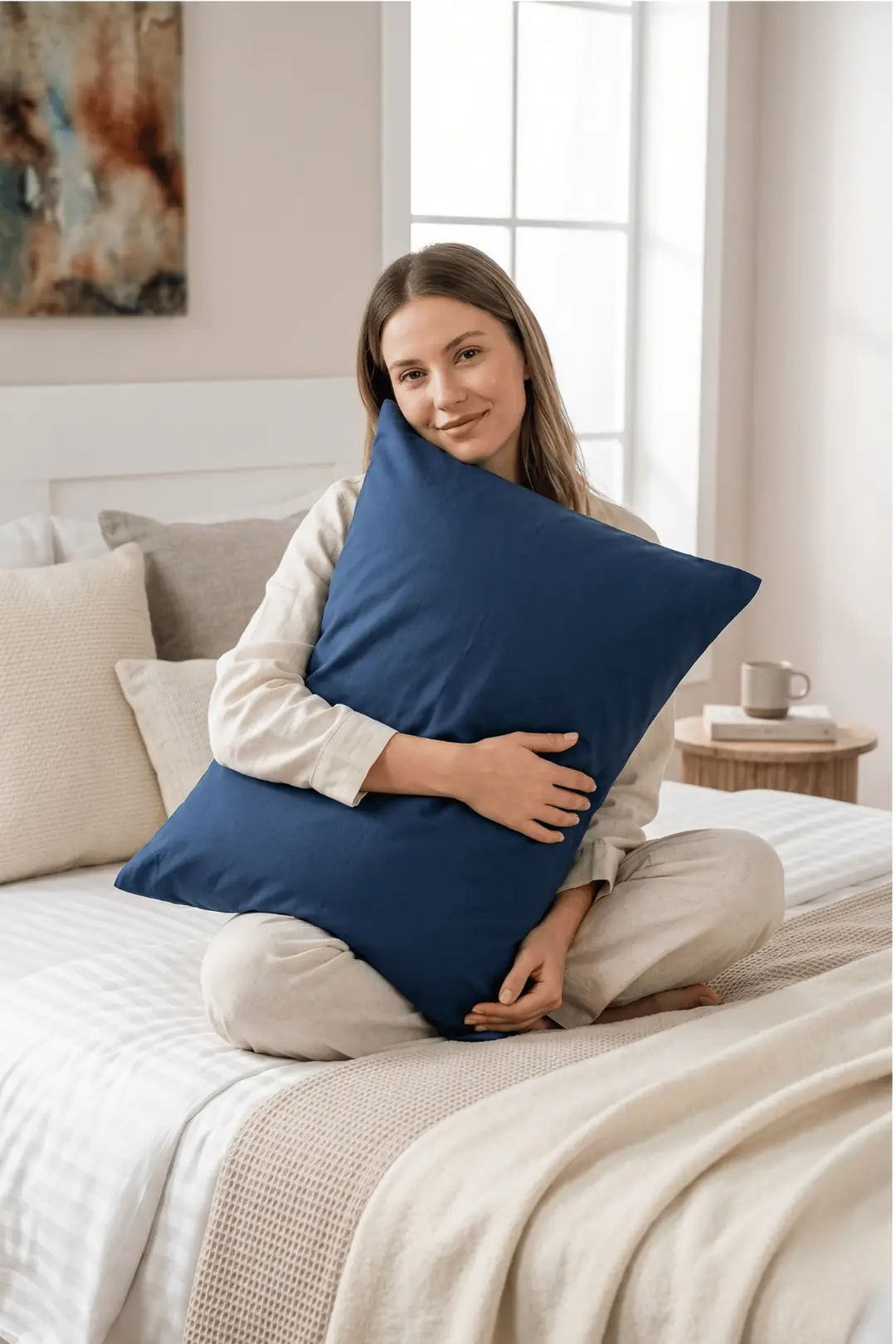 Cotton Collection 2'li Yastık Kılıfı Lacivert 3