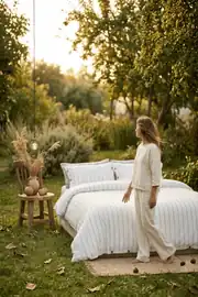 Cotton Collection Tek Kişilik Çizgili Nevresim Seti Rayuna 3
