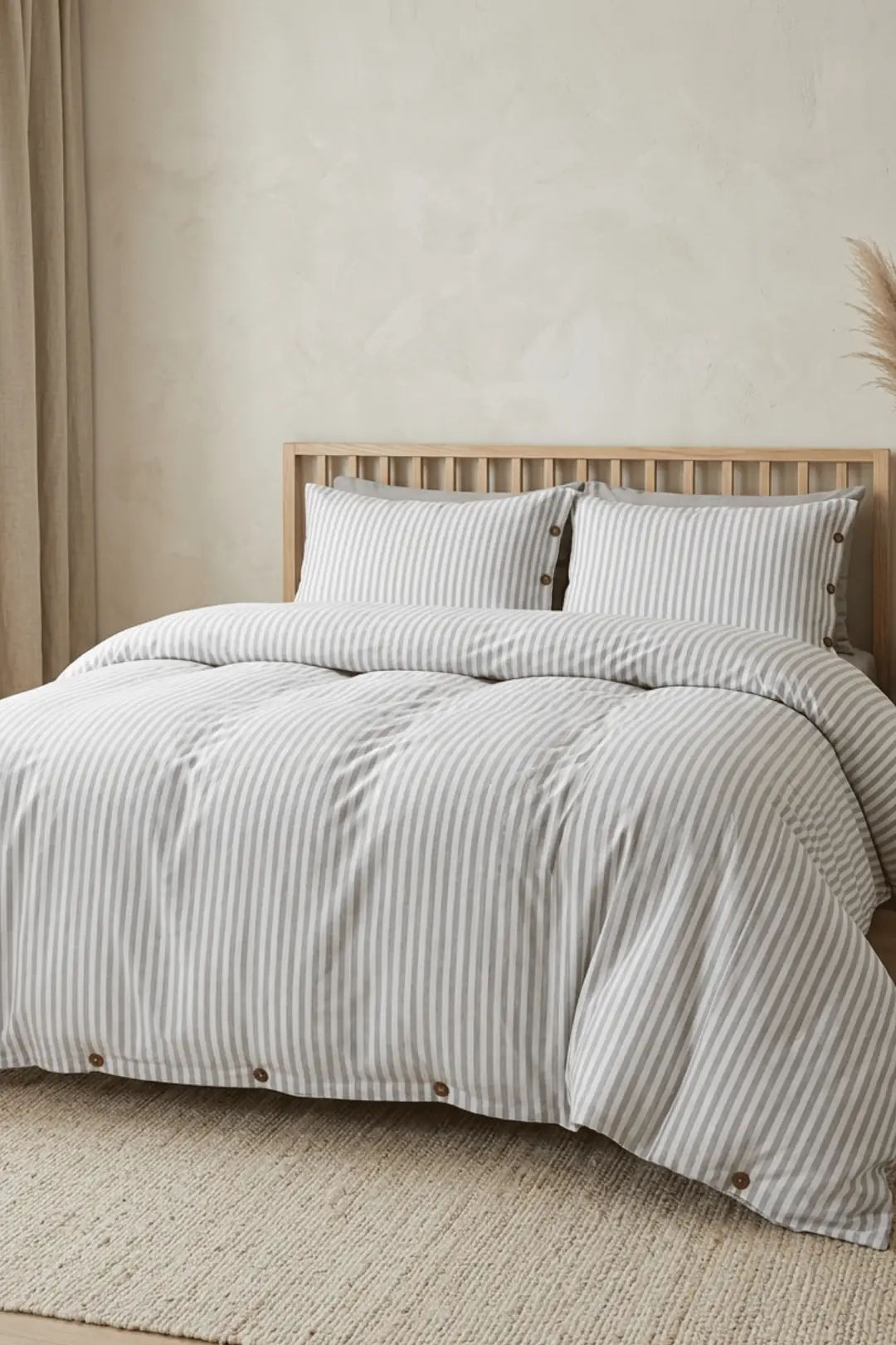Cotton Collection Tek Kişilik Çizgili Nevresim Seti Reveboheme 4