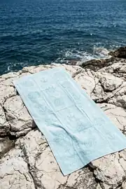 La Notte Summer Anchor %100 Pamuk Plaj Havlusu Açık Mavi 70x140 3