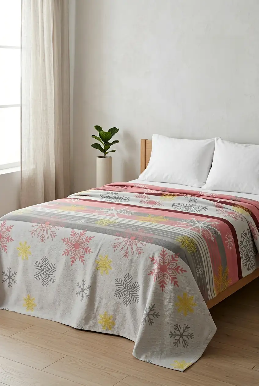 Cotton Collection Tek Kişilik Pike Red Winter 6