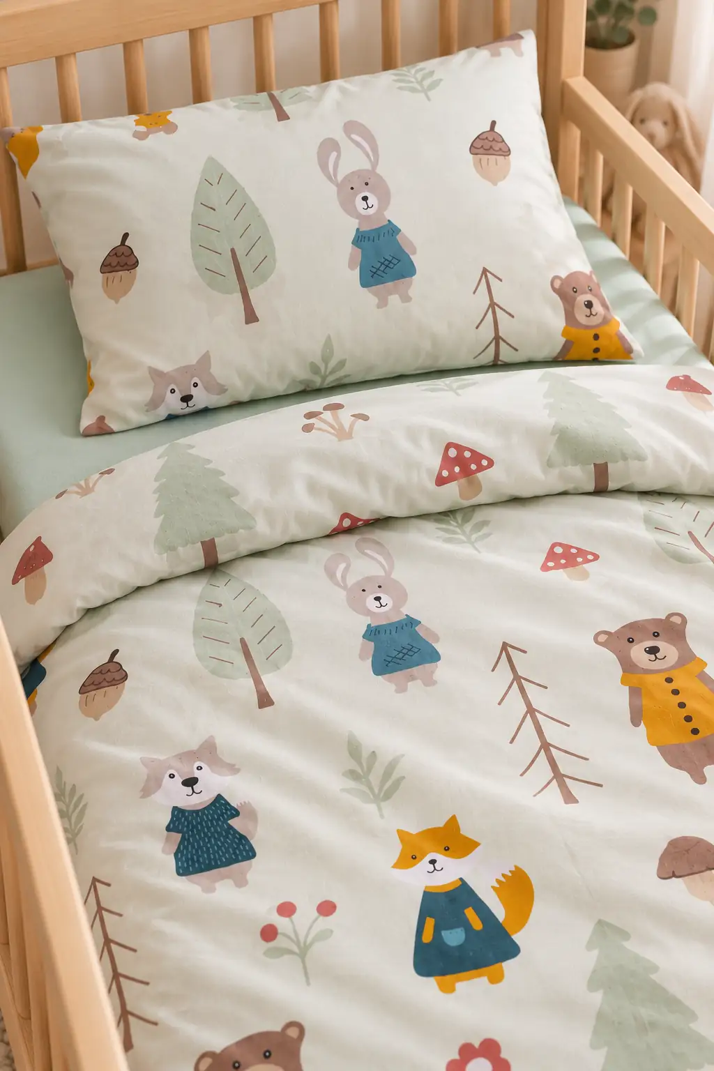 Cotton Collection %100 Pamuk Ranforce Bebek Nevresim Takımı Forest 3