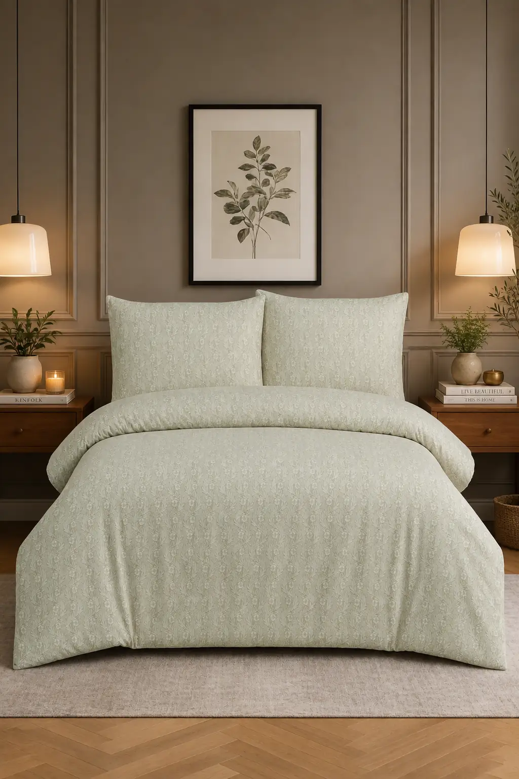 Cotton Collection Blume Flanel Tek Kişilik Nevresim Takımı 160x220 + 100x200 + 50x70 cm