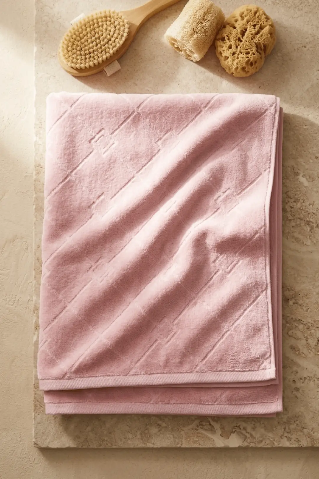 La Notte Flora King Kadife El Havlusu Pembe 50x90 cm 3