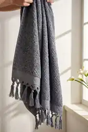 Cotton Collection Bukle Banyo Havlusu Peşkir Gri 70x150 2