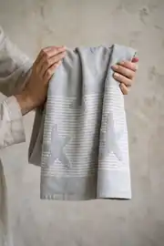 Cotton Collection Bukle Plaj Havlusu Yıldız Gri 3