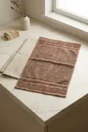 Cotton Collection Bukle Mutfak Havlusu Bordürlü Kahve 2