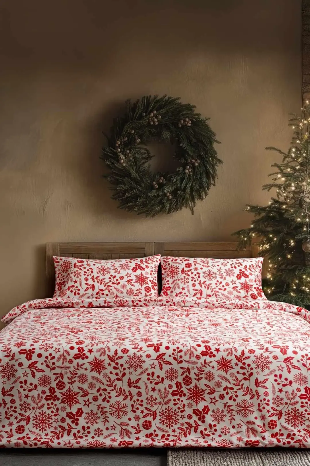 Cotton Collection Kışlık Pazen Çift Kişilik Nevresim Seti Floral 4