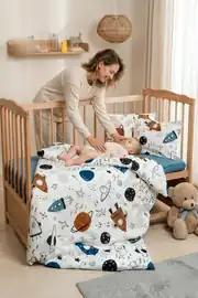 Cotton Collection %100 Pamuk Bebek Nevresim Takımı Space 4