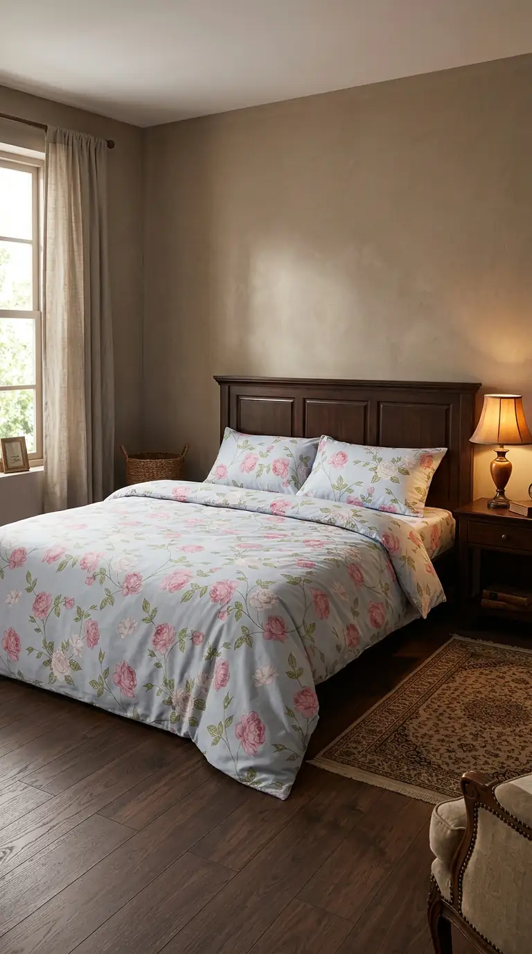 Cotton Collection Kışlık Pazen Çift Kişilik Nevresim Seti Rose