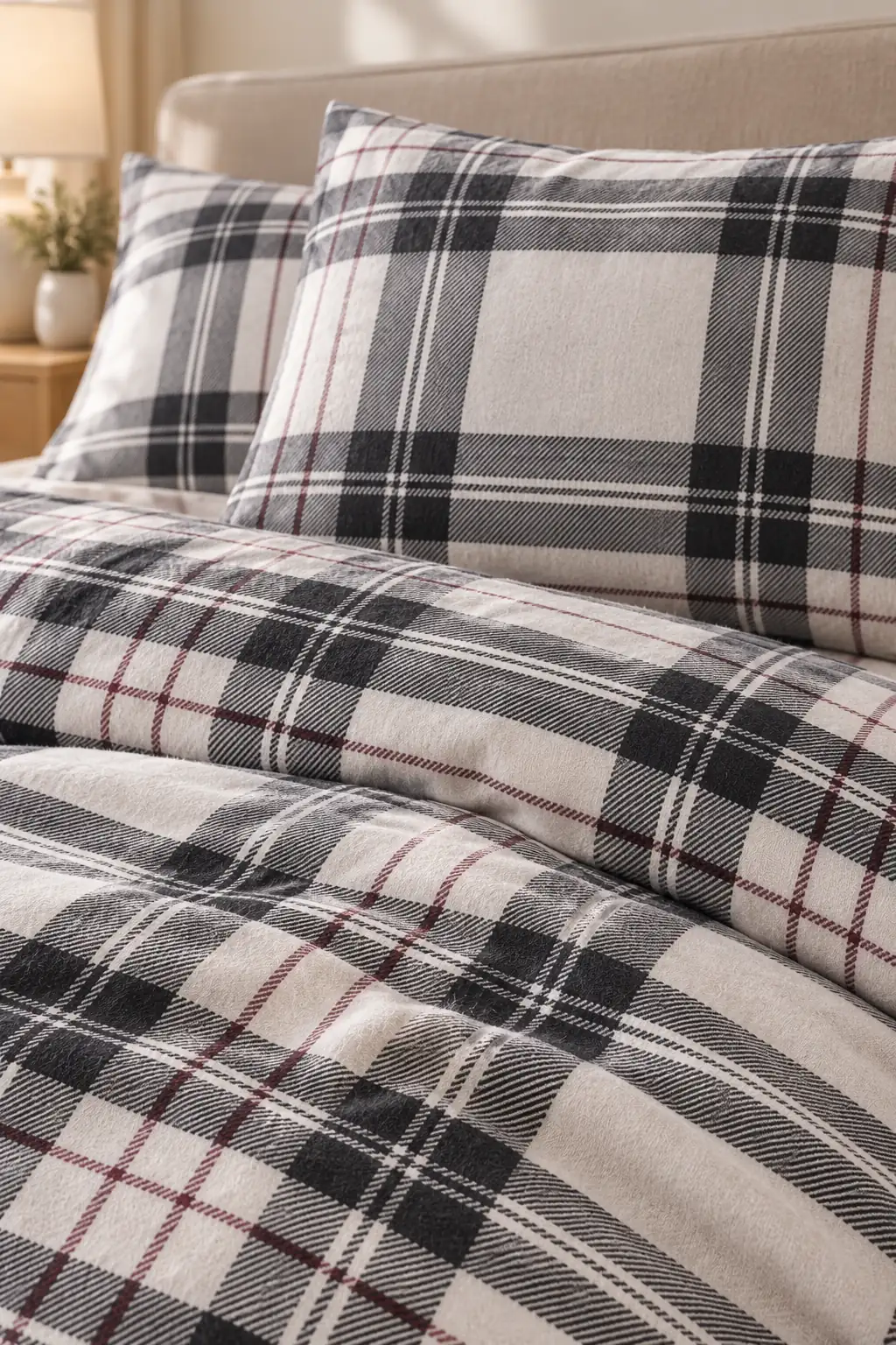 Cotton Collection Flanel Çift Kişilik Nevresim Seti Light Grey 3