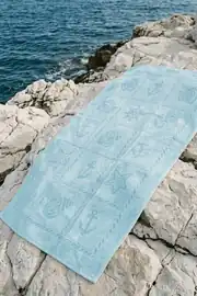 La Notte Summer Anchor %100 Pamuk Plaj Havlusu Açık Mavi 70x140 7