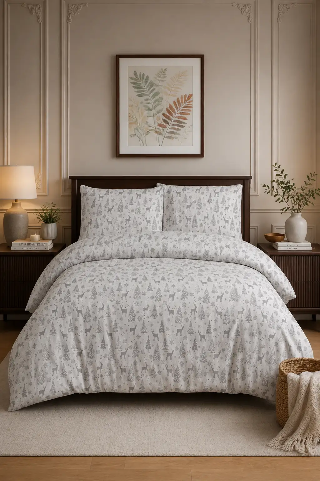 Cotton Collection Reh Flanel Çift Kişilik Nevresim Takımı 200x220 + 160x200 + 2/50x70 cm