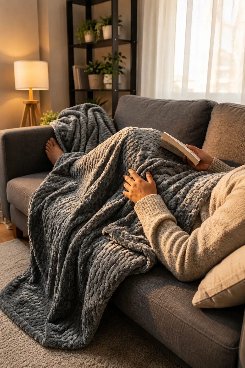 La Notte Soft Elegant Tek Kişilik Battaniye Antrasit 4