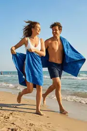 La Notte Summer Anchor %100 Pamuk Plaj Havlusu Mavi 70x140 3