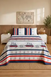 La Notte Marin Çift Kişilik 4 Parça Pike Takımı 210x230 + 160x200 + 2/50x70 cm 2