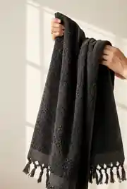 Cotton Collection Bukle Banyo Havlusu Peşkir Antrasit 70x150 2