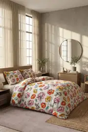 Cotton Collection Ranforce Nevresim Çift Kişilik Takımı Çiçek Bahçesi 1