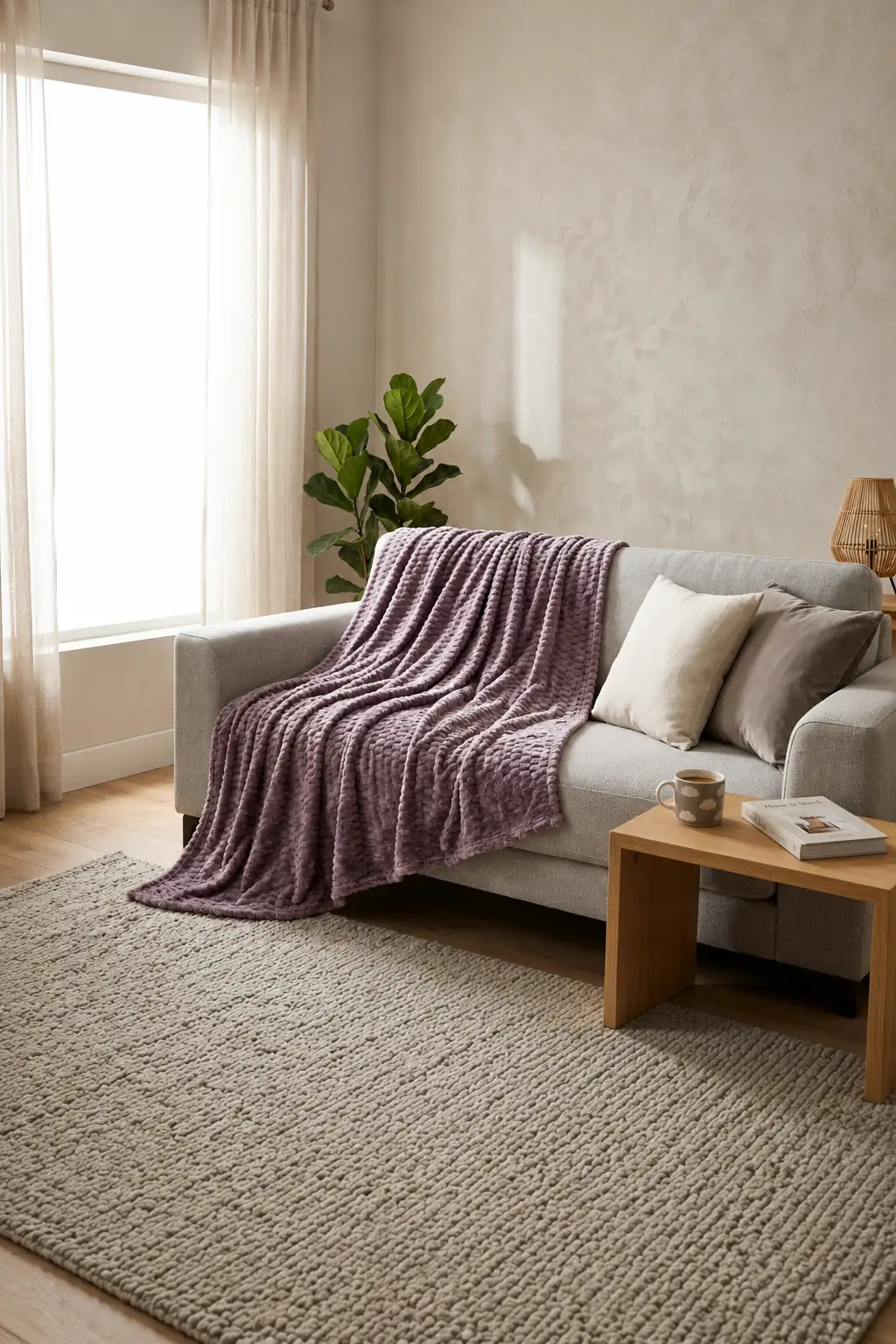 La Notte Soft Elegant Tek Kişilik Battaniye Mürdüm