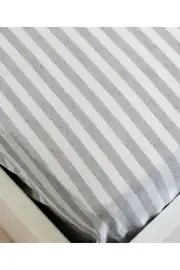 Cotton Collection Tek Kişilik Çizgili Çarşaf Seti Reveboheme 7