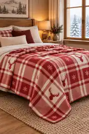La Notte Tek Kişilik Battaniye Red Deer 2
