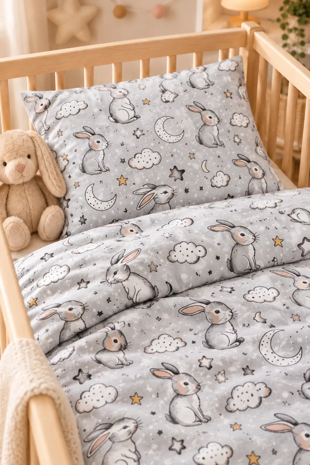Flanel Bebek Nevresim Seti Sweet Bunny 3