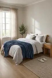 La Notte Soft Elegant Tek Kişilik Battaniye Koyu Mavi 2