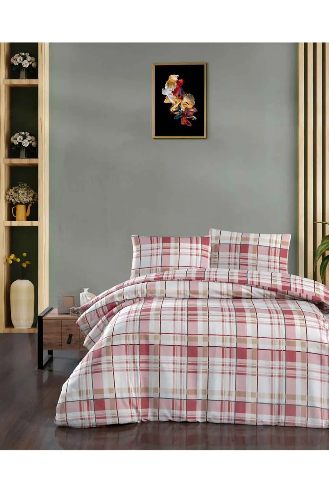 Cotton Collection Flanel R Çift Kişilik Nevresim Takımı G.N. Pembe
