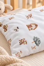 Flanel Bebek Yastık Kılıfı Farm 2