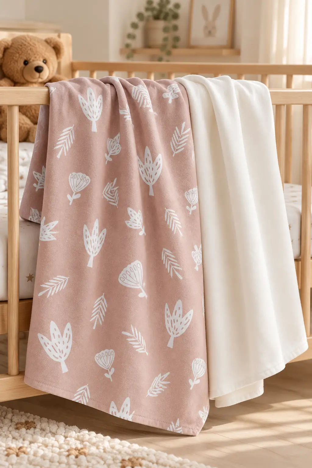 Flanel İkili Bebek Battaniyesi Soft Garden 1
